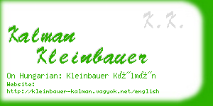kalman kleinbauer business card